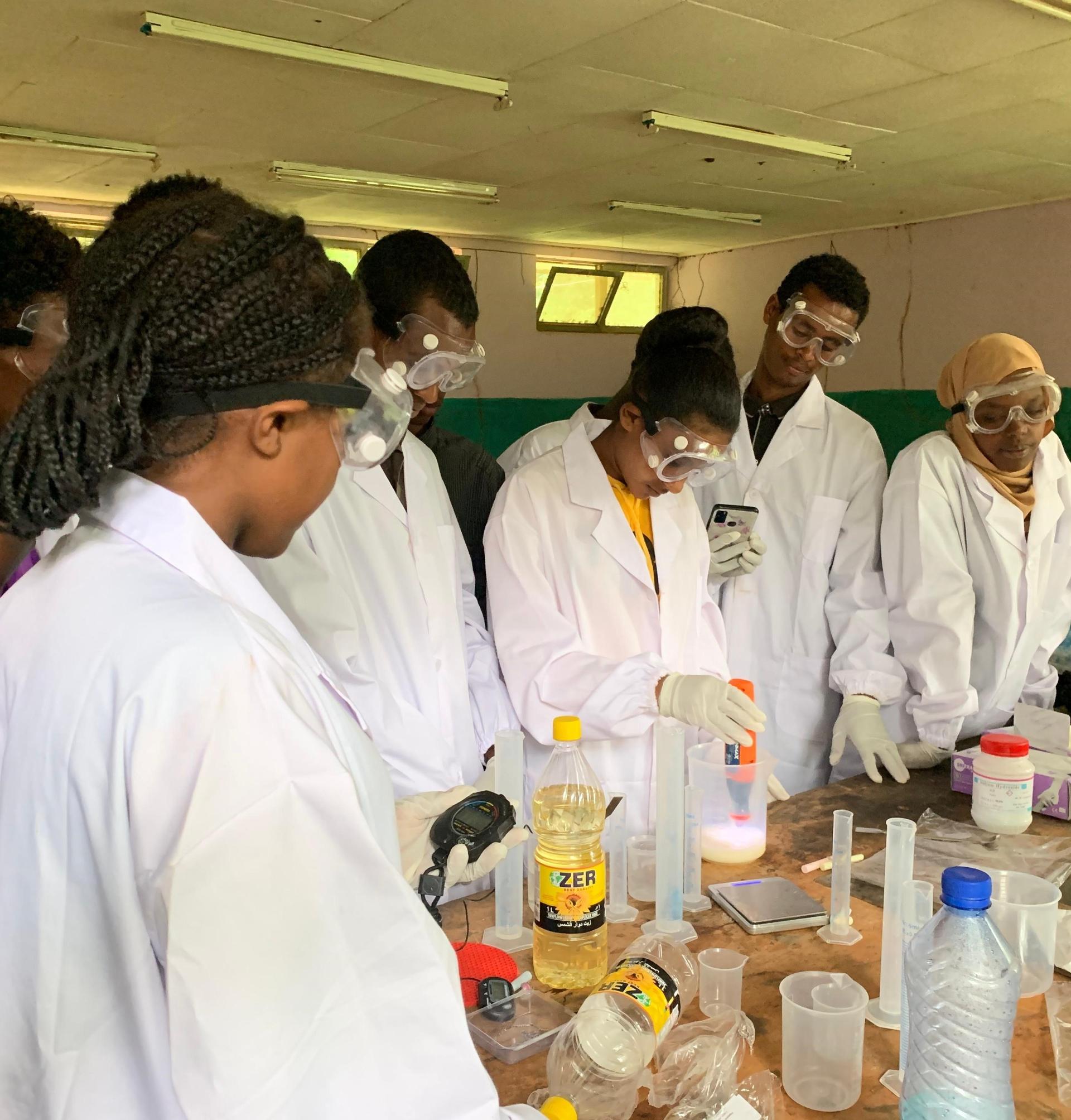 students in a lab